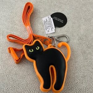 Bath and body works black cat hand sanitizer holder and lanyard